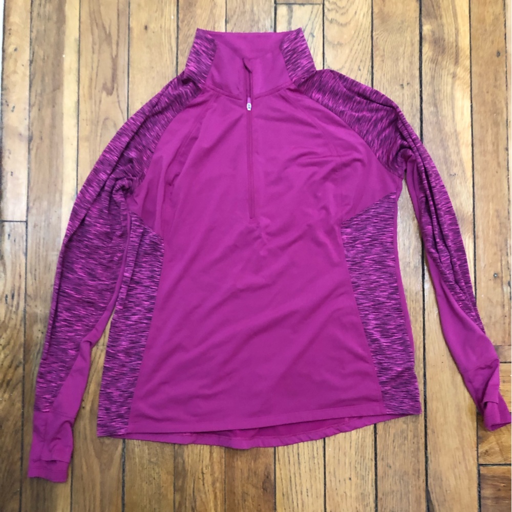 Danskin Now Quarter Zip Active Top Long Sleeve size large